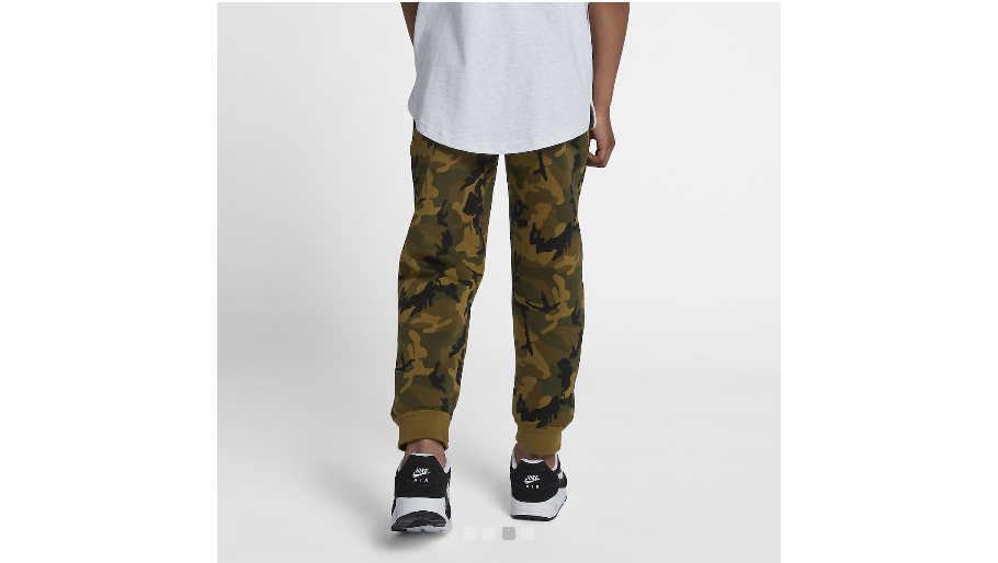 PANTALONE TUTA NIKE BAMBINO AR4013-399 MILITARE CAMOUFLAGE VERDE FELPATI NUOVI